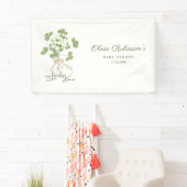 Modern Chic Lucky Shamrock with Bow baby shower Spandoek (Insitu)