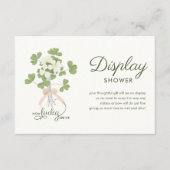 Modern Chic Lucky Shamrock with Bow display shower Informatiekaartje (Voorkant)