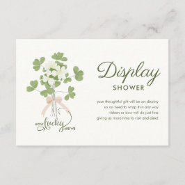 Modern Chic Lucky Shamrock with Bow display shower Informatiekaartje