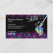 Modern Chic Maid Cleaning House Holograph Leopard Visitekaartje (Achterkant)