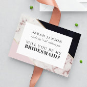 Modern Chic Marble Bridesmaid Kaart