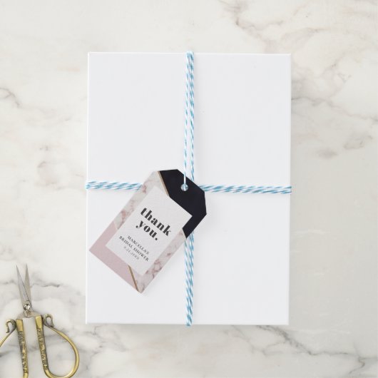 Modern Chic Marble Vrijgezellenfeest Cadeaulabel (Met Touw)