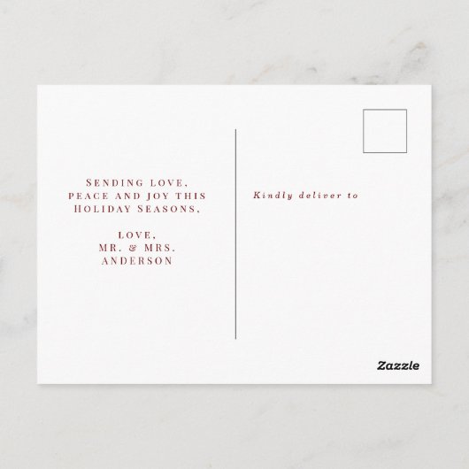 Modern Chic Married en Merry Fotokerst Briefkaart (Achterkant)