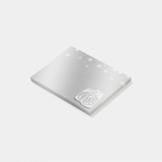 Modern Chic Mason Jars String Lights Silver Flower Post-it® Notes (Schuin)