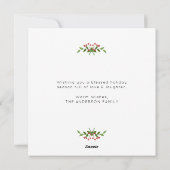 Modern Chic Merry Kerstbladeren Berries Foto Feestdagenkaart (Achterkant)