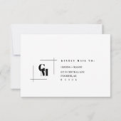 Modern Chic minimaal Monogram Bruiloft Reactie Kaa RSVP Kaartje (Achterkant)