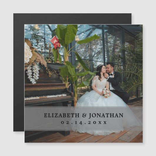 Modern Chic Minimalist Couple Photo Wedding Favors (Voorkant / Achterkant)