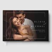 Modern chic minimalist foto's bruiloft gastboek gastenboek (Voorkant)