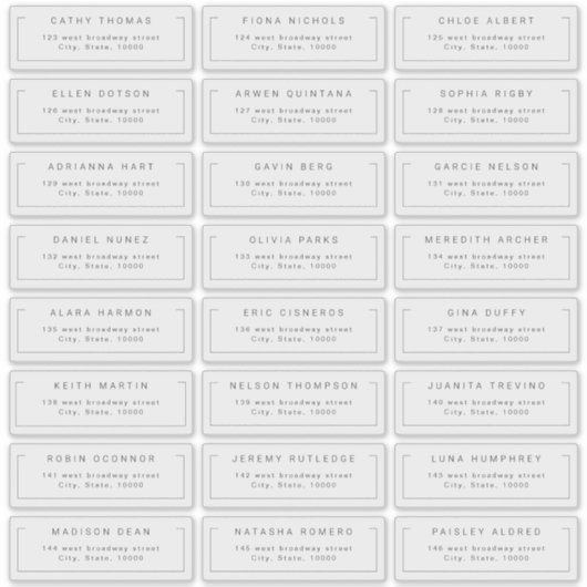 Modern chic minimalist gastadreslabel sticker (Voorkant)