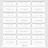 Modern chic minimalist gastadreslabel sticker (Vel)