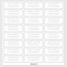 Modern chic minimalist gastadreslabel sticker