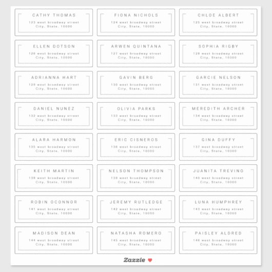 Modern chic minimalist gastadreslabel sticker (Vel)