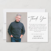 Modern Chic Minimalist Memorial Foto: bedankt! Kaart (Voorkant)