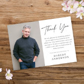 Modern Chic Minimalist Memorial Foto: bedankt! Kaart