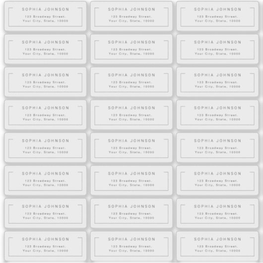 Modern chic minimalist transparant retouradres sticker (Voorkant)