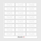 Modern chic minimalist transparant retouradres sticker (Vel)