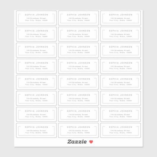 Modern chic minimalist transparant retouradres sticker (Vel)