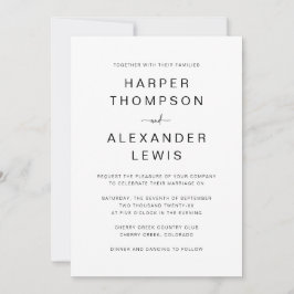 Modern Chic Minimalist Typography Wedding Kaart