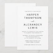 Modern Chic Minimalist Typography Wedding Kaart (Voorkant / Achterkant)