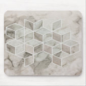 modern chic minimalist wit marmer geometrisch muismat (Voorkant)