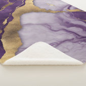 Modern Chic minimalistisch Scandinavisch Paarse Ma Sherpa Deken (3/4)