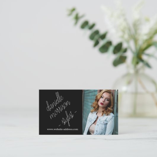 Modern Chic Mode Stylist Actor Model Visitekaartje (Staand voorkant)