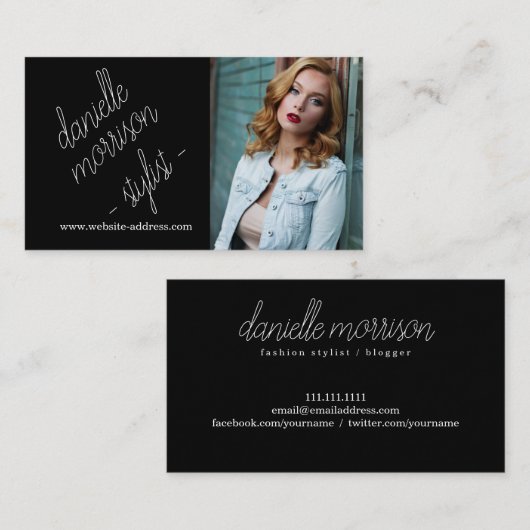 Modern Chic Mode Stylist Actor Model Visitekaartje (Voorkant / Achterkant)