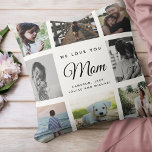 Modern Chic Moederdag Ma 16 - Foto Collage Kussen<br><div class="desc">We houden van je,  mam: Voor de beste mama ooit in je leven gooit een moderne,  trendy instagram familiefilm kussen met moderne scripttypografie en je persoonlijke naam en boodschap. OP DIT ONTWERP HEEFT DE BACK VERSCHILLENDE FOTO'S - gelieve deze ook met uw persoonlijke afbeeldingen uit te wisselen!</div>