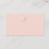 Modern Chic Monogram Blush Pink Luxury Trendy Visitekaartje (Achterkant)