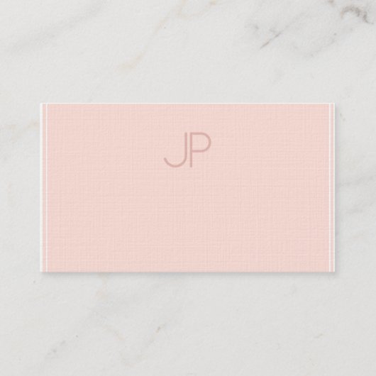 Modern Chic Monogram Blush Pink Luxury Trendy Visitekaartje (Achterkant)