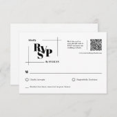 Modern Chic Monogram Minimal Wedding RSVP-Briefkaa RSVP Kaartje (Voorkant / Achterkant)