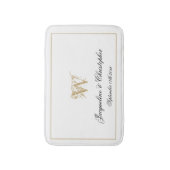 Modern Chic Monogram Names Pas getrouwd Wedding Wh Badmat (Voorkant Verticaal)