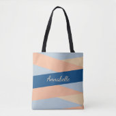 Modern Chic Monogrammed Pink & Blue Canvas tas (Voorkant)