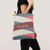 Modern Chic Monogrammed Pink & BlueTote Bag Tote Bag (Dichtbij)