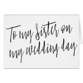 Modern Chic "naar mijn zus op mijn trouwdag" (Voorkant Horizontaal)
