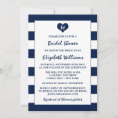 Modern Chic Navy blauw en wit Vrijgezellenfeest Kaart (Voorkant)