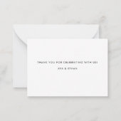 Modern Chic Navy Blue Calligraphy Script Wedding Notitiekaartje (Achterkant)
