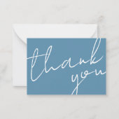 Modern Chic Navy Blue Calligraphy Script Wedding  Notitiekaartje (Voorkant)