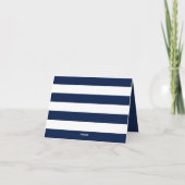 Modern Chic Navy Blue en White Wedding Bedankkaart (Achterkant)