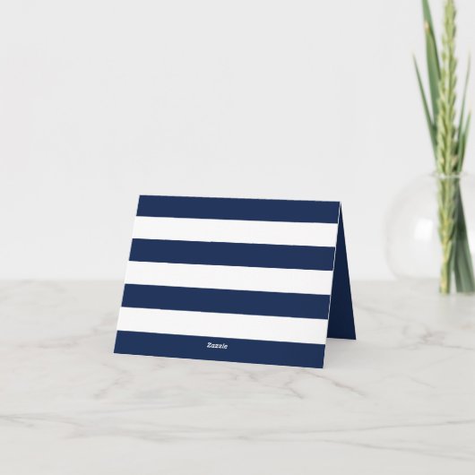 Modern Chic Navy Blue en White Wedding Bedankkaart (Achterkant)