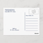 Modern Chic Navy Blue en White Wedding Bedankt Briefkaart (Achterkant)