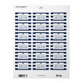 Modern Chic Navy Blue en White Wedding Etiket (Full Sheet)