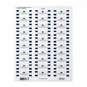 Modern Chic Navy Blue en White Wedding Etiket (Full Sheet)