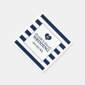 Modern Chic Navy Blue en White Wedding Servet (Hoek)