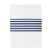 Modern Chic Navy Blue en White Wedding Uitnodigingen Wikkel (Achterkant Voorbeeld)