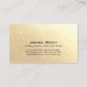 Modern Chic Navy Blue Faux Gold Foil Luxe Creatief Visitekaartje (Achterkant)