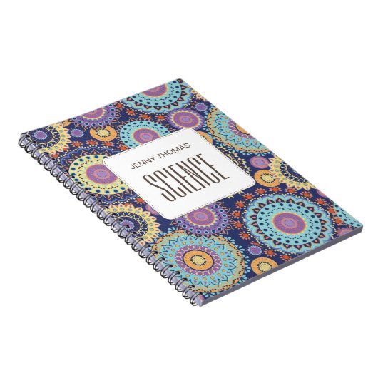 Modern Chic Navy Blue Simple Pattern-klasse Notitieboek (Rechterzijde)