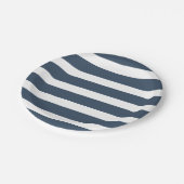Modern Chic Navy Blue Stripe verjaardagsfeestje Papieren Bordje (Gekanteld)