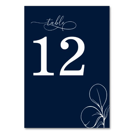 Modern Chic Navy Blue Wedding Kaart (Voorkant)