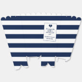 Modern Chic Navy Blue & White Wedding Bedankdoosjes (Ongevouwen)